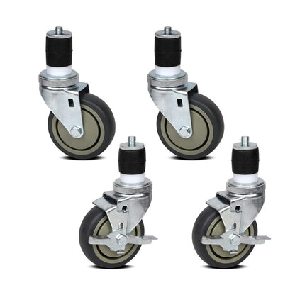 Cefito Home & Garden > DIY > Kitchen & Bathroom DIY Cefito 4" Swivel Castor Wheels Stainless Steel Kitchen Bench Set of 4