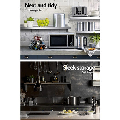 Cefito Home & Garden > DIY > Kitchen & Bathroom DIY Cefito 900mm Stainless Steel Kitchen Wall Shelf Mounted Rack
