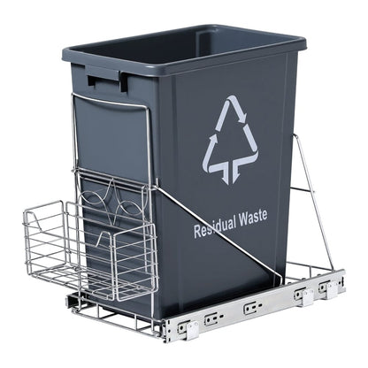 Cefito Home & Garden > Kitchen Bins > Pull Out Bins Cefito Pull Out Bin Kitchen Cabinet Slide Garbage Rubbish Bins Basket 40L Grey