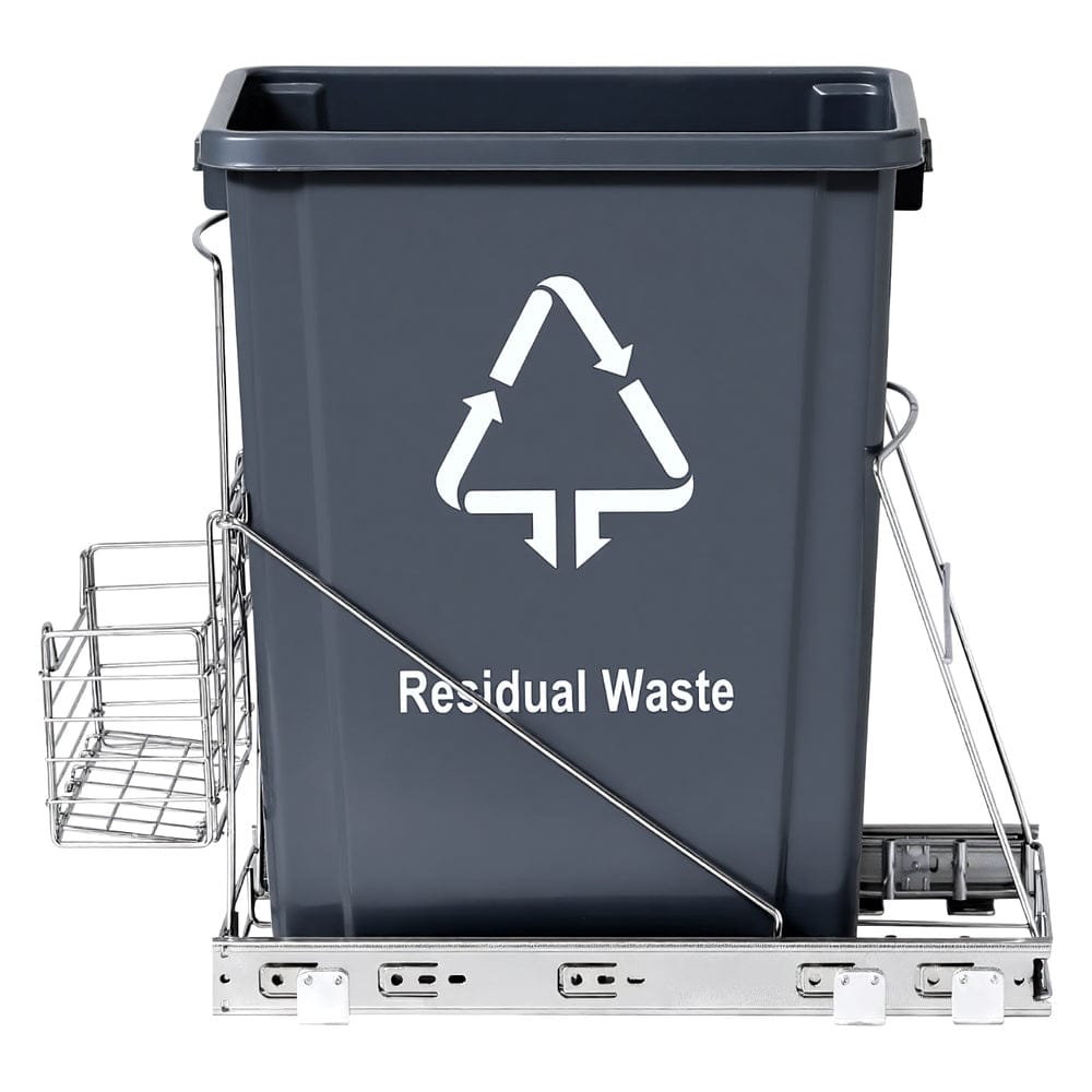 Cefito Home & Garden > Kitchen Bins > Pull Out Bins Cefito Pull Out Bin Kitchen Cabinet Slide Garbage Rubbish Bins Basket 40L Grey