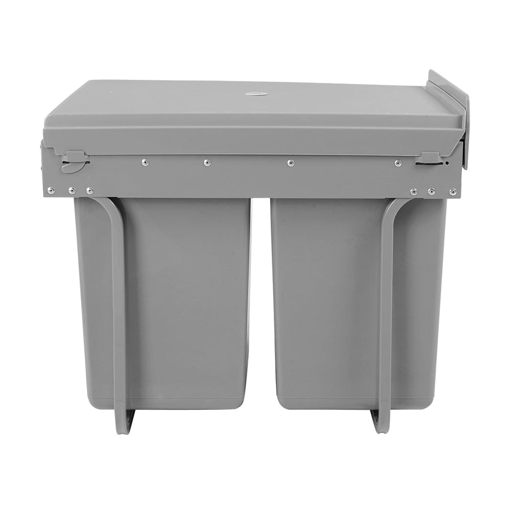 Cefito Home & Garden > Kitchen Bins > Pull Out Bins Cefito Pull Out Bin Kitchen Double Basket 2X20L Grey
