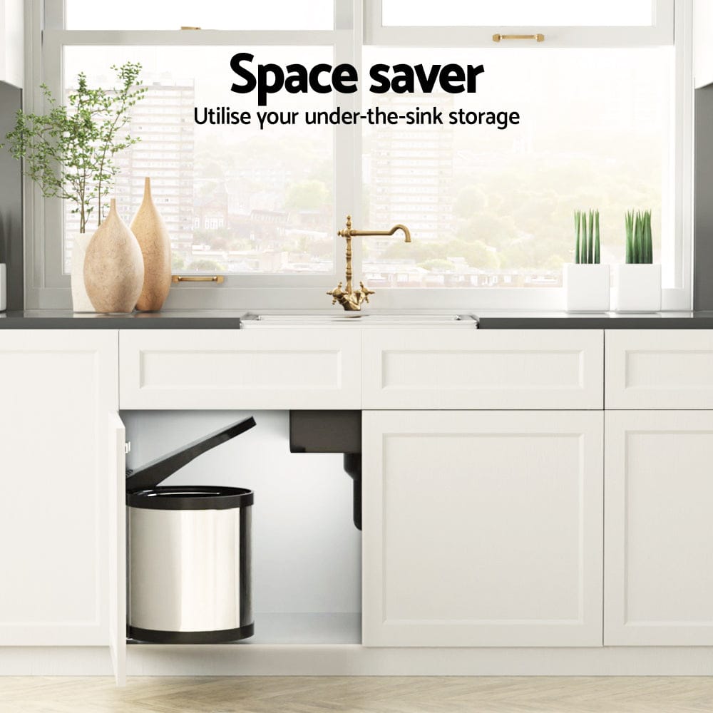 Cefito Home & Garden > Kitchen Bins > Pull Out Bins Cefito Pull Out Bin Swing Out Bins 12L