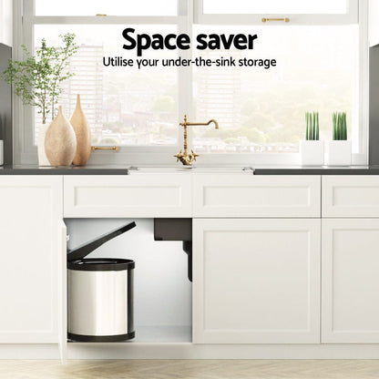 Cefito Home & Garden > Kitchen Bins > Pull Out Bins Cefito Pull Out Bin Swing Out Bins 12L