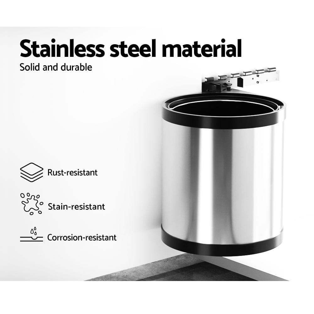 Cefito Home & Garden > Kitchen Bins > Pull Out Bins Cefito Pull Out Bin Swing Out Bins 12L