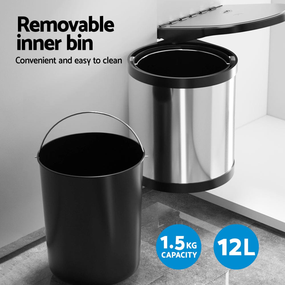 Cefito Home & Garden > Kitchen Bins > Pull Out Bins Cefito Pull Out Bin Swing Out Bins 12L