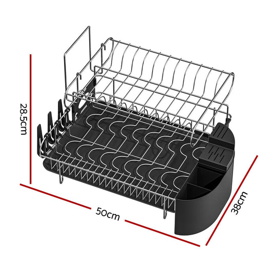 Cefito Home & Garden > Kitchenware > Dish Racks Cefito Dish Rack Drying Drainer Cup Holder Cutlery Tray Kitchen Organiser 2-Tier