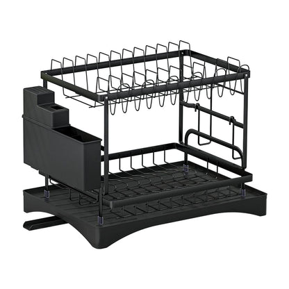 Cefito Home & Garden > Kitchenware > Dish Racks Cefito Dish Rack Expandable Drying Drainer Cutlery Holder Tray Kitchen 2 Tiers