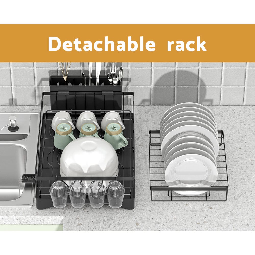Cefito Home & Garden > Kitchenware > Dish Racks Cefito Dish Rack Expandable Drying Drainer Cutlery Holder Tray Kitchen 2 Tiers