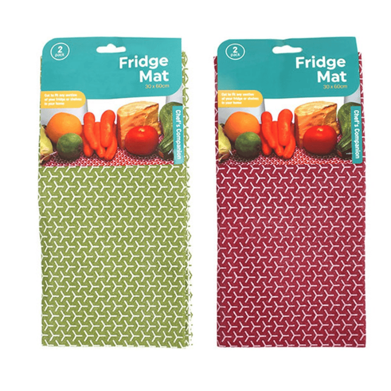Chef's Companion 2pk Mat Fridge Shelf Drawer Liner w design 30x60cm 210gsm Home Kitchen