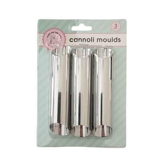 Chef's Companion Cannoli Mould 3pcs Stainless Steel Cannoli Tubes Cream Shells Roll Moulds Pasty Baking Tube