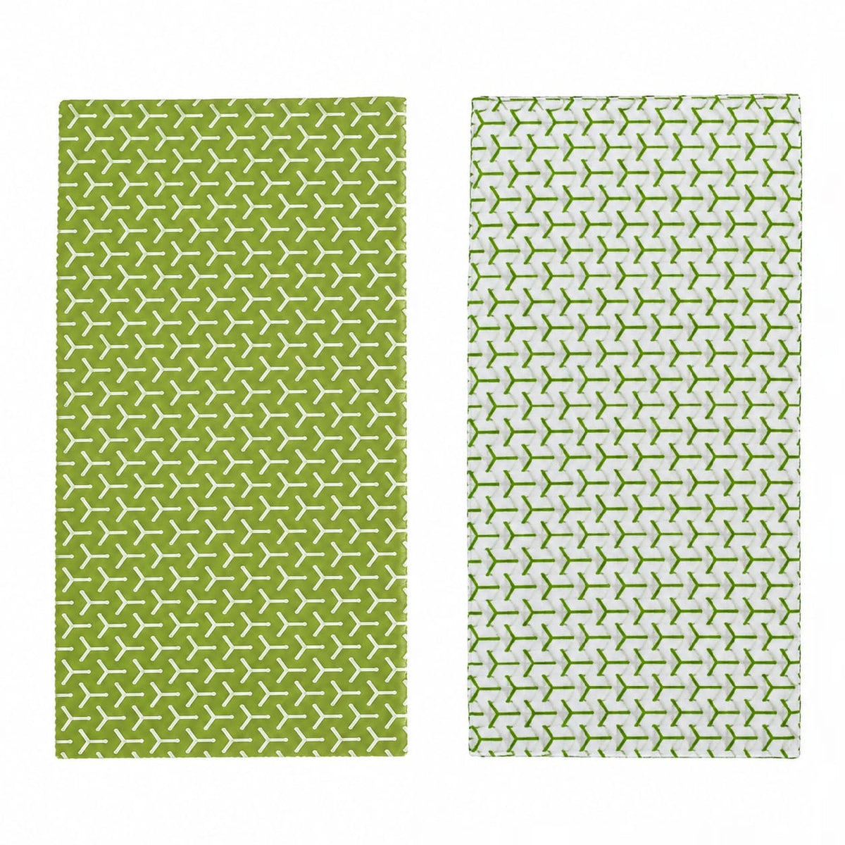 Chef's Companion Green/White 2PK Fridge Mat Shelf Drawer Liner 30x60cm Non Slip Kitchen Refrigerator Protector