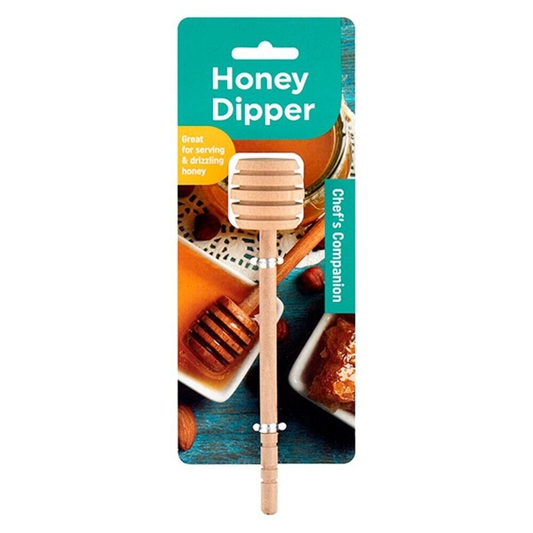 Chefs Companion 16cm Long Wooden Jam Honey Dipper Wood Stirring Rod Stick Syrup Spoon