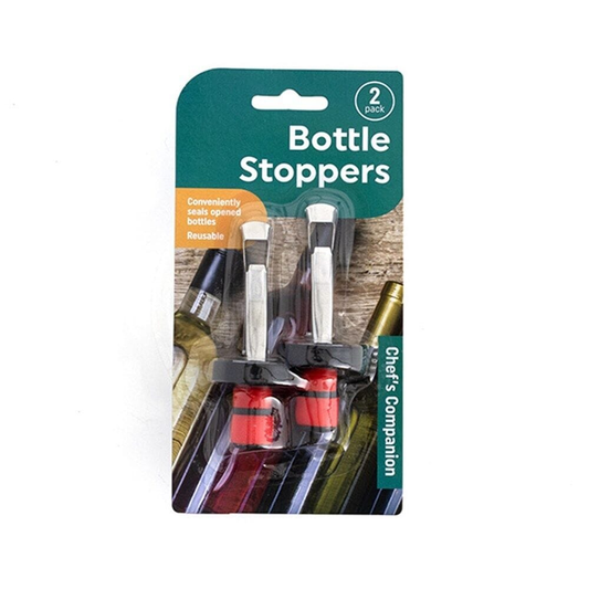 Chefs Companion 2pcs Stainless Steel Bottle Stopper Champagne Wine Sealer Fresh Vacuum Sealer