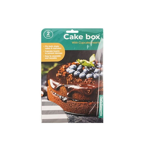 Chefs Companion Cake box 2x Cake Boxes Cupcake inserts White Box With window Birthday Party Food Grade