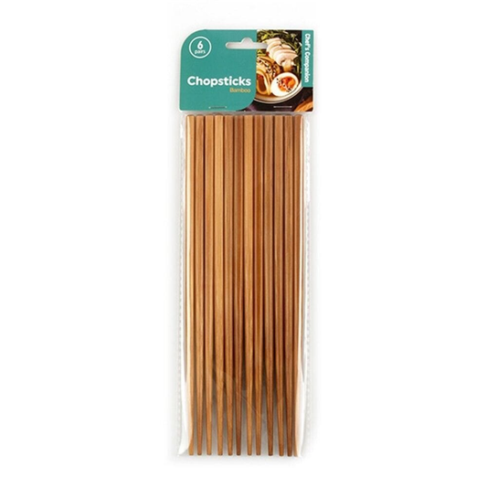 Chefs Companion Chopstick 6 Pairs Classic Asian Chopsticks Bamboo Chop Stick Dinner Home Party Gift 24cm