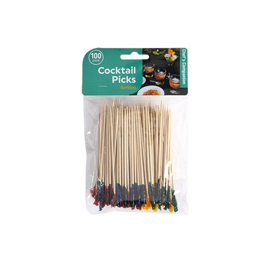 Chefs Companion Cocktail Picks 100x Cocktail Pick Bamboo Catering Party Disposable Finger Food Wooden Toothpick