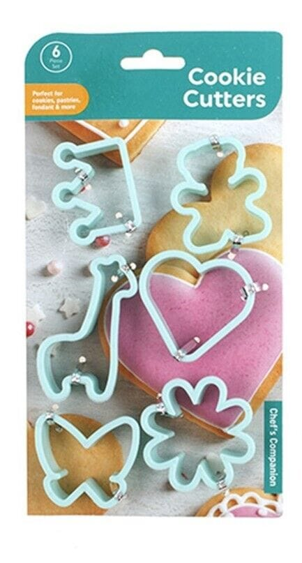 Chefs Companion Cookie Cutter 6 Pcs Biscuit Cookie Cutter Set Teddy Round Flower Heart Shape Cutters Mould DIY