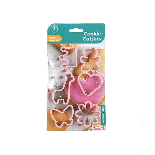 Chefs Companion Cookie Cutter 6 Pcs Biscuit Cookie Cutter Set Teddy Round Flower Heart Shape Cutters Mould DIY