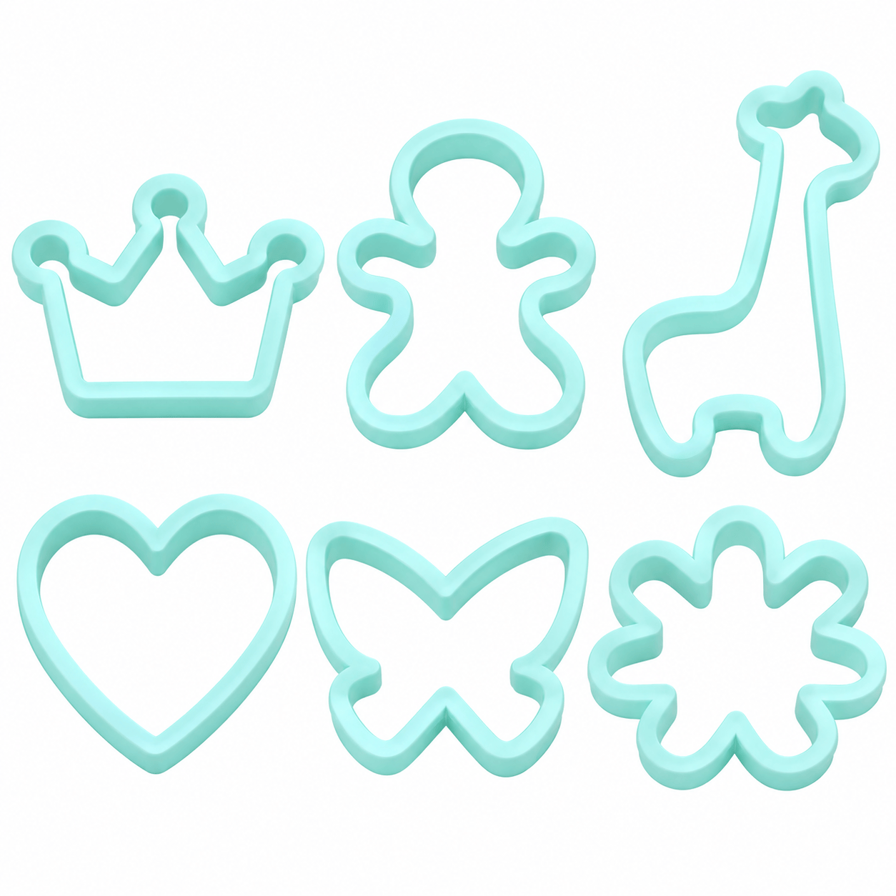 Chefs Companion Cookie Cutter 6 Pcs Biscuit Cookie Cutter Set Teddy Round Flower Heart Shape Cutters Mould DIY