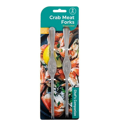 Chefs Companion Crab Meat Fork 2pk Seafood Forks Crab Lobster Meat Leg Picks Metal Spades Tool Stainless Steel