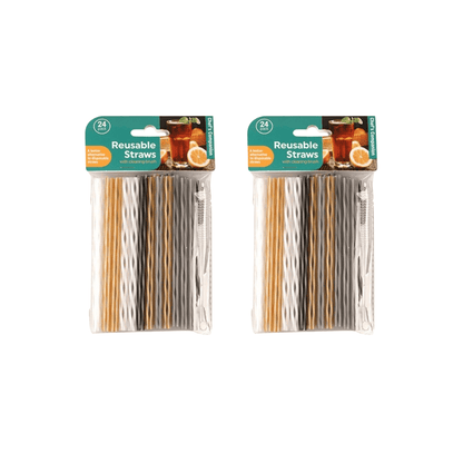 Chefs Companion Drinking straw 48pcs Reusable Plastic Straws Party Drinking Straw Cleaning Colourful Long 14cm