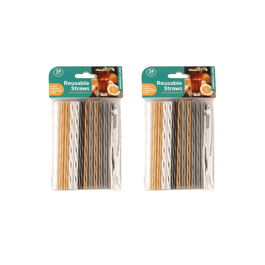 Chefs Companion Drinking straw 48pcs Reusable Plastic Straws Party Drinking Straw Cleaning Colourful Long 14cm