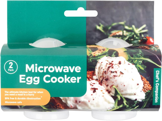 Chefs Companion Egg cooker Microwave Egg Cooker Maker Perfect Eggs Cooking Kitchen Poacher Set of 2