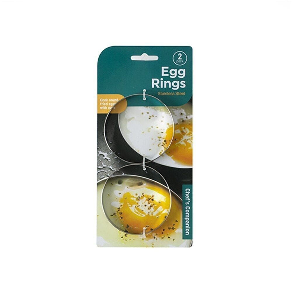 Chefs Companion Egg rings 2x Stainless Steel Egg Rings Round Omelette Pancake Pan BBQ Fry Baking Cook