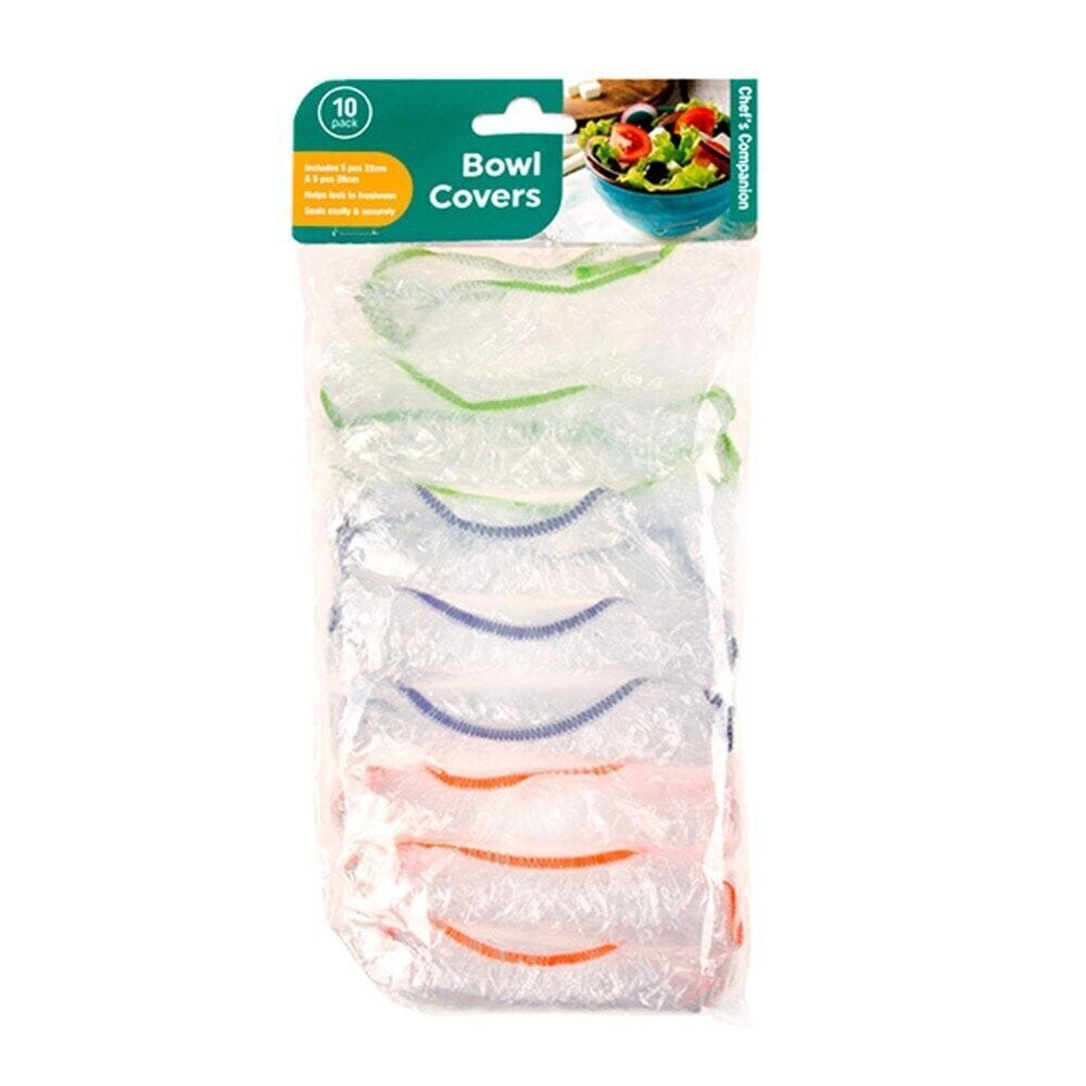 Chefs Companion Food Container Covers 10 Pack Elastic Food Cover Plastic Bowl Plate BBQ Picnic Covers Durable Reusable