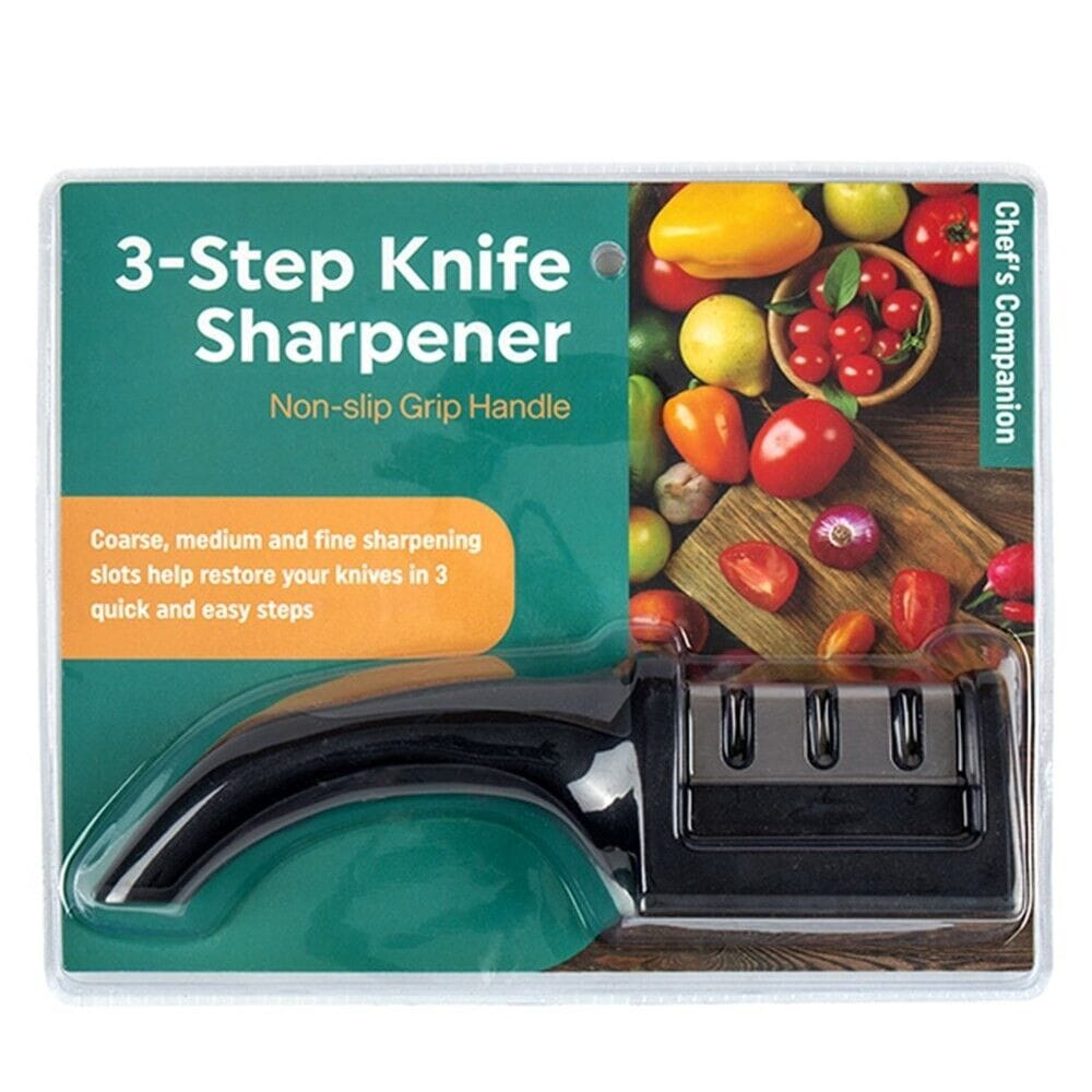 Chefs Companion Knife Sharpener Knife Sharpener 3 Step Kitchen Diamond Sharp Knives Scissor Sharpening Tool