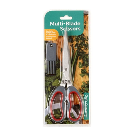 Chefs Companion Multi Blade Edge Herb Dicing Stainless Steel Scissors Shears w/ Cleaning Comb