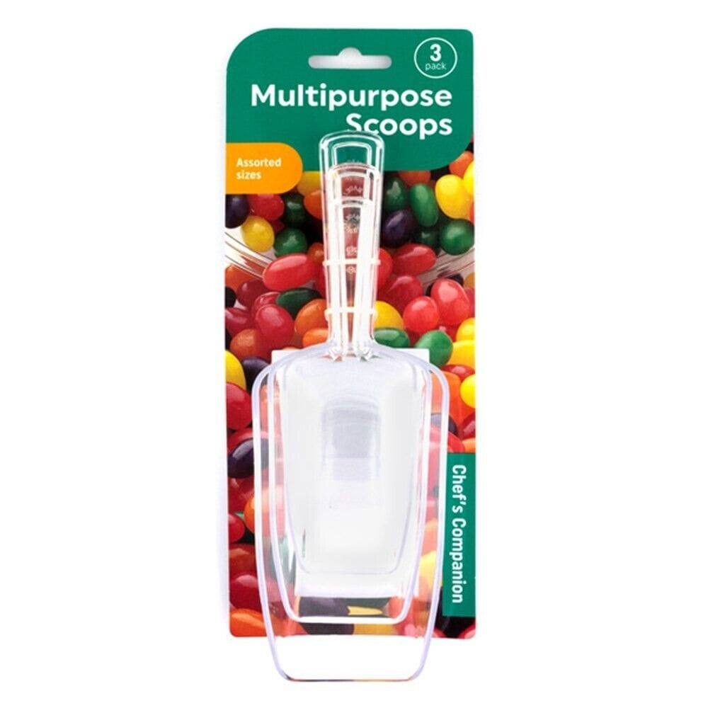 Chefs Companion Scoop 3x Plastic clear Lolly Buffet Candy Scoop Serving Spoon Birthday Party
