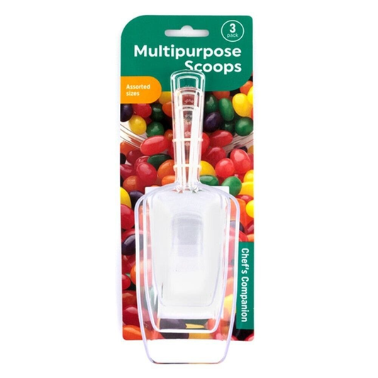 Chefs Companion Scoop 3x Plastic clear Lolly Buffet Candy Scoop Serving Spoon Birthday Party
