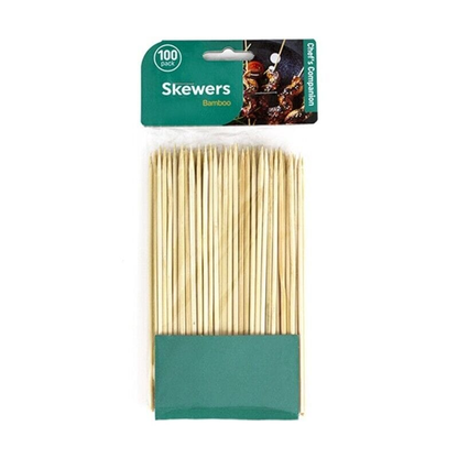 Chefs Companion Skewers 100 x Bamboo Round ECO Skewers BBQ Picnic Barbecue Party Needle 15cmx2.5mm