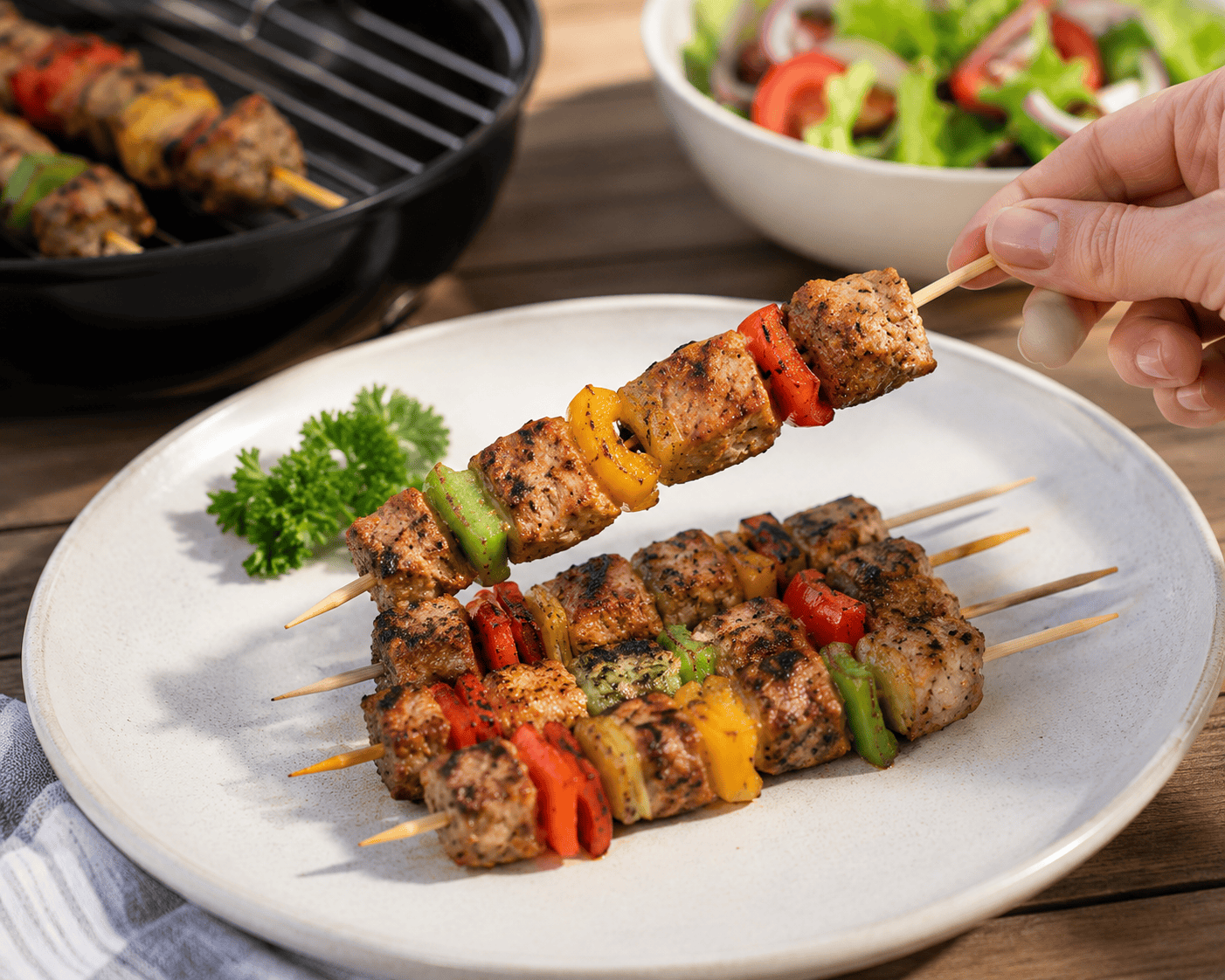 Chefs Companion Skewers Bamboo 80 x Round ECO Skewers BBQ Picnic Barbecue Party Needle 20cm