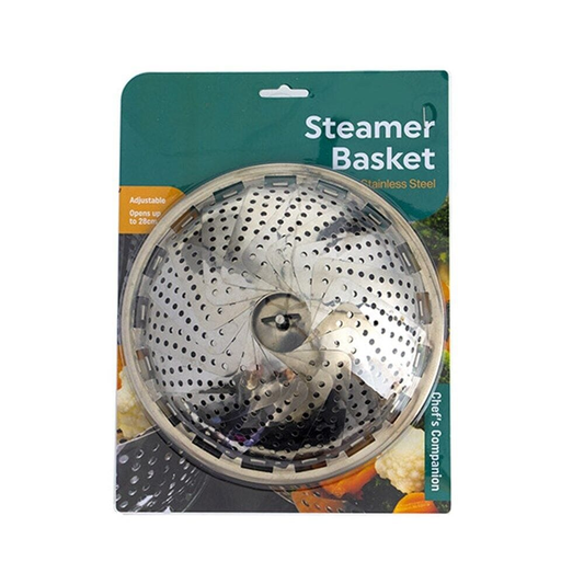 Chefs Companion Steamer basket Steamer Basket Stainless Steel Expandable Folding Vegetable Mesh Tray 28cm