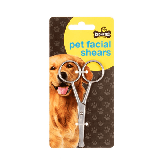 Chompers Pet Gear Stainless Steel Pet Facial Shears 10x5.5cm Trimming Scissors Ball Tip Grooming