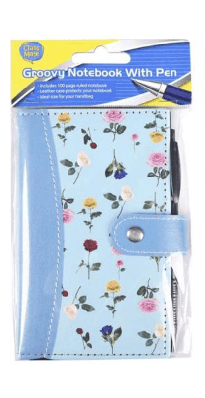 Class Mate Notebook Blue Leather Notebook Binder Budget Planner Organizer Cover Pockets Sheets With Pen