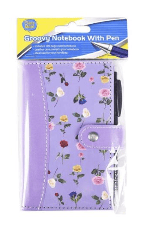 Class Mate Notebook Purple Leather Notebook Binder Budget Planner Organizer Cover Pockets Sheets With Pen