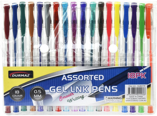 Class Mate Pens 18 Colour Gel Ink Pens Assorted Pen Scrapbooking Craft Art School Stationary