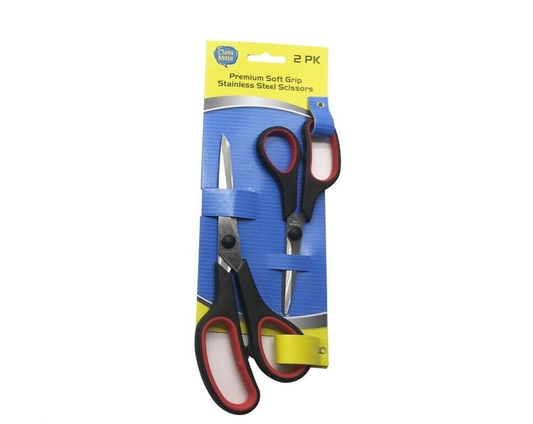 Class Mate Scissors Red 2pk Craft Scissors School Office Home Student Paper Cut Art Craft Tool Shears