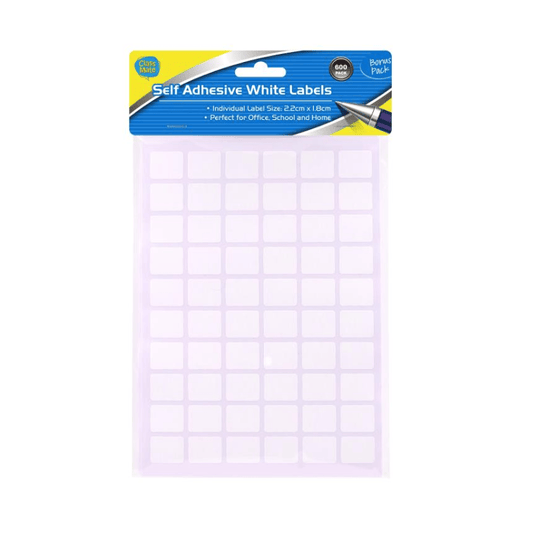 Class Mate Sticker labels 600 Pack Self Adhesive Labels Stickers 2.2 x 1.8 cm White Blank School Office