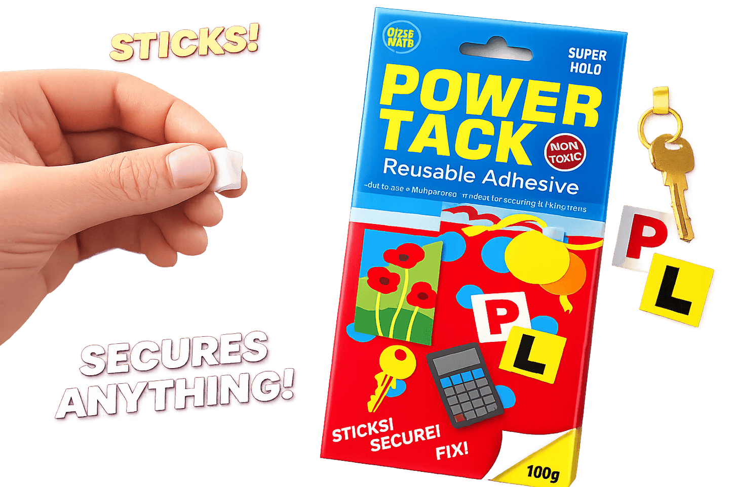 Class Mate Tack 100g Power Tack Re-usable Adhesive Hold up Poster Clean Keyboard Office Picture