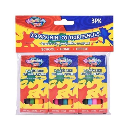 Colouring kids 18x Mini Colour Pencils Colouring Art Craft Drawing School Pencil Kids Party