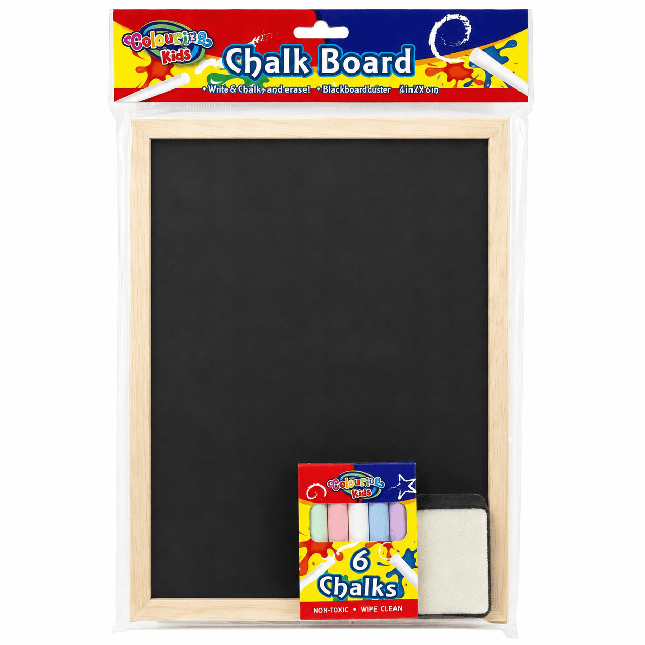 Colouring Kids Board Wooden Frame Blackboard Chalk Board School Duster Chalkboard Party Wedding Sign