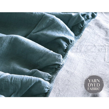Cosy Club Home & Garden > Bedding > Bed Sheets Cosy Club Cotton Bed Sheets Set Blue Grey Cover Double