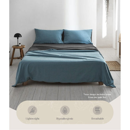 Cosy Club Home & Garden > Bedding > Bed Sheets Cosy Club Cotton Bed Sheets Set Blue Grey Cover Single