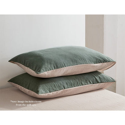 Cosy Club Home & Garden > Bedding > Bed Sheets Cosy Club Cotton Bed Sheets Set Green Beige Cover Double