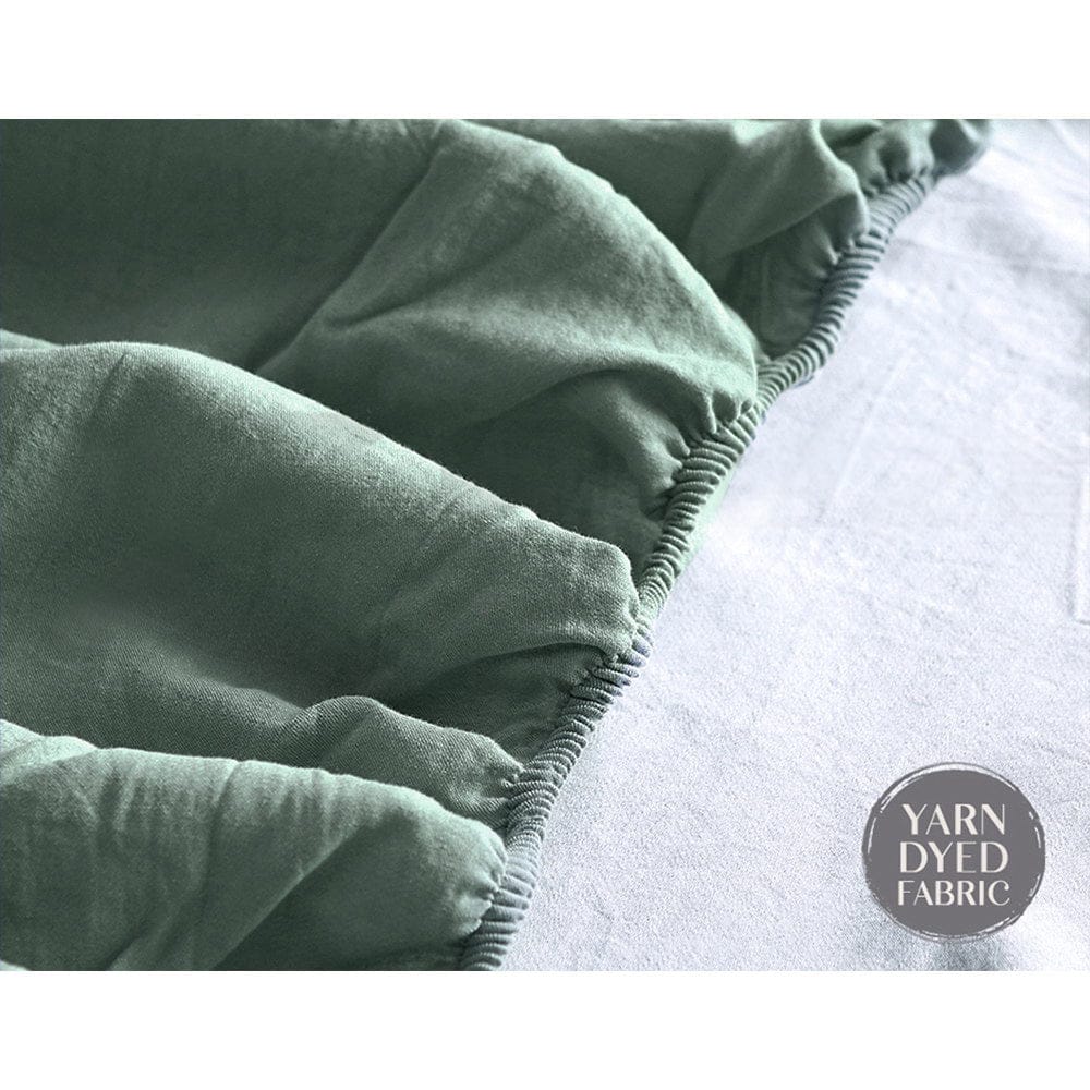 Cosy Club Home & Garden > Bedding > Bed Sheets Cosy Club Cotton Bed Sheets Set Green Beige Cover Single