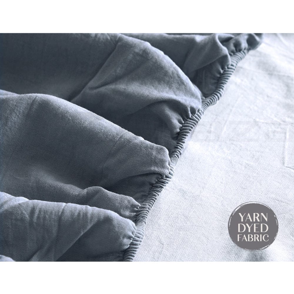 Cosy Club Home & Garden > Bedding > Bed Sheets Cosy Club Cotton Bed Sheets Set Navy Grey Cover Double